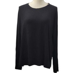 Lucky Brand Black Long Sleeve Crewneck Sweater